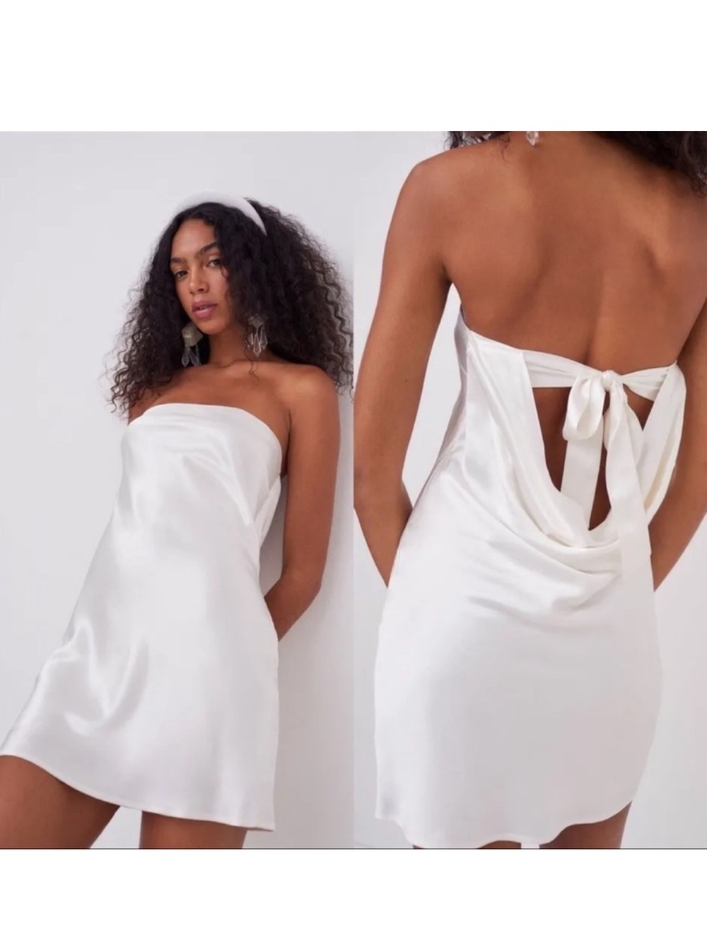 For Love & Lemons Hazel Detachable Puff Sleeve/Gloves Bridal Mini Dress NWT $279 - Picture 5 of 16